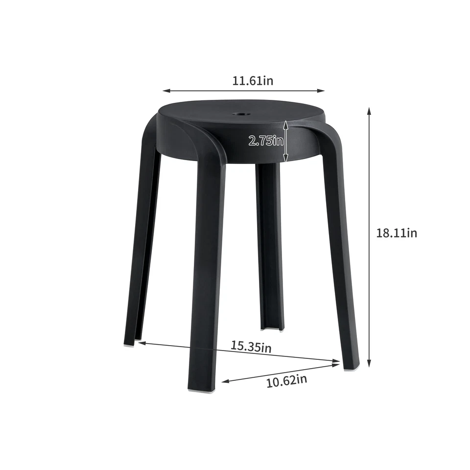18 in 6 Pack Backless Classroom Kitchen Stools Stackable School Stools Round Top - Image 2 of 4