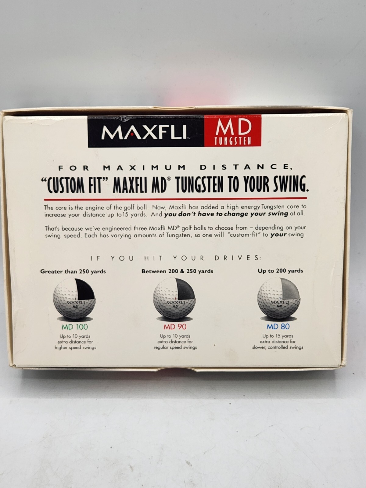 1 Doz MAXFLI MD 90 Tungsten Cores Golf Balls MAXIMUM Distance 12 Total