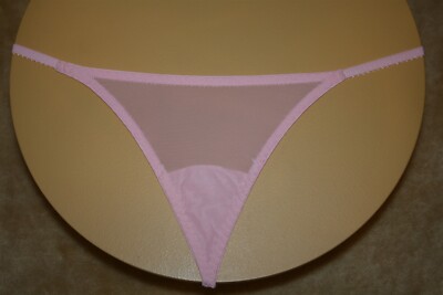 Peach G-String With Sheer Front & Tiny Loop Fringe - No Size