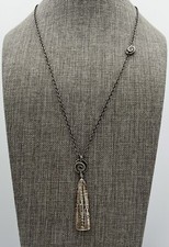 Signed COUCH Sterling Oxidized Silver Modernist Necklace