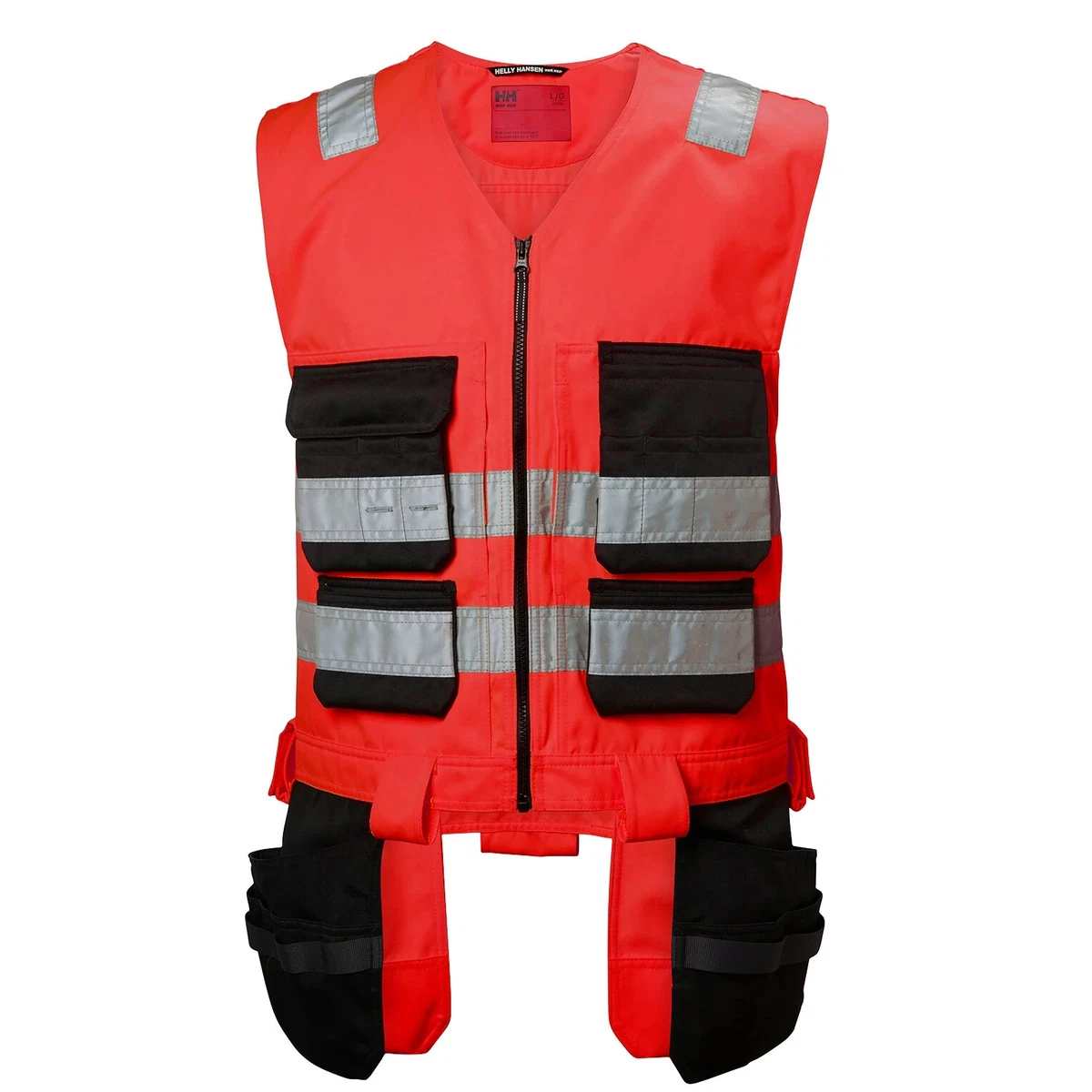 HELLY HANSEN ALNA HI VIS CONSTRUCTION TOOL VEST RED/CHARCOLE ALL SIZES |  eBay