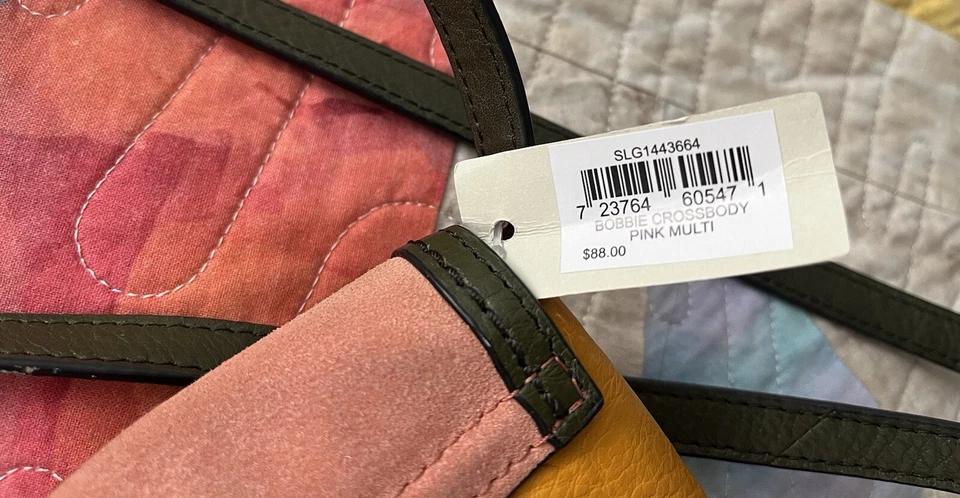 Bandolera para teléfono Fossil Bobbie de cuero amarillo multicolor SLG1382508 NUEVA CON ETIQUETAS $88 Foto 4 de 4