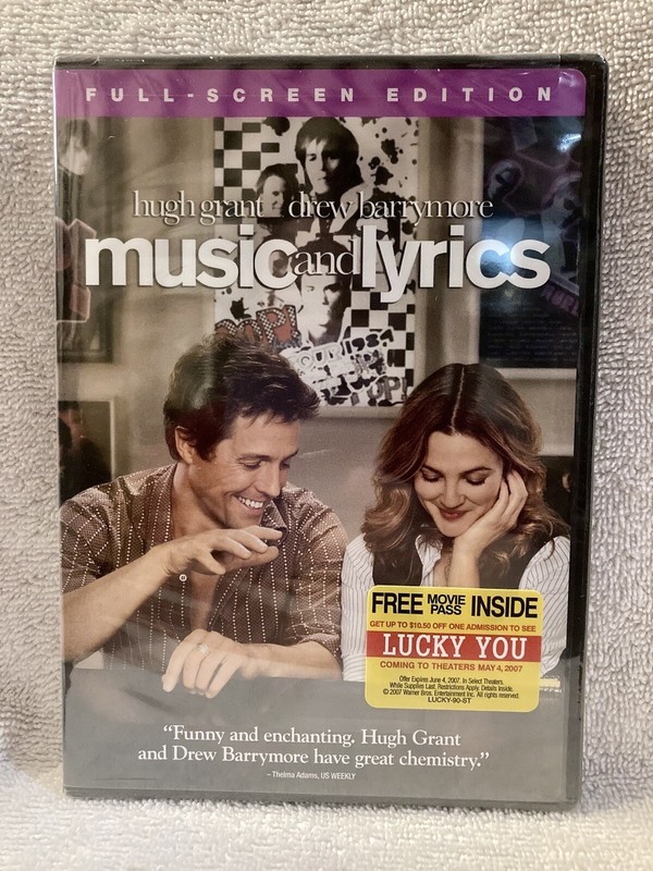 Music and Lyrics Movie Sealed, Drew Barrymore, Hugh Grant NWT Full Screen DVD