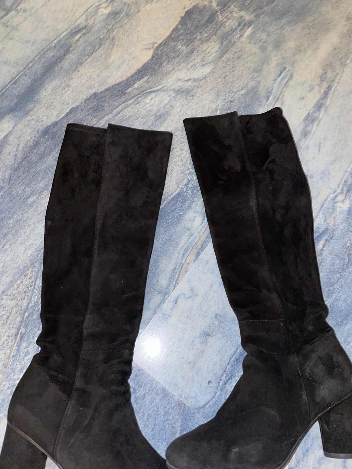 Stuart Weitzman Eloise 75 Black Suede 