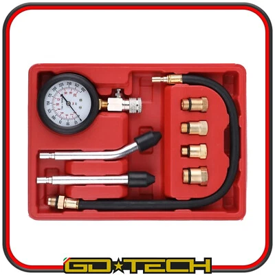 KIT TESTER COMPRESSIONE MOTORE A BENZINA MANOMETRO PRESSIONE CILINDRI AUTO MOTO