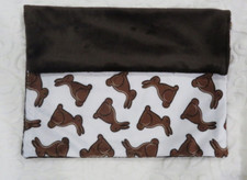 Chocolate Bunny Minky Lovey For Your Lovey 14" X 14" Made to Order.