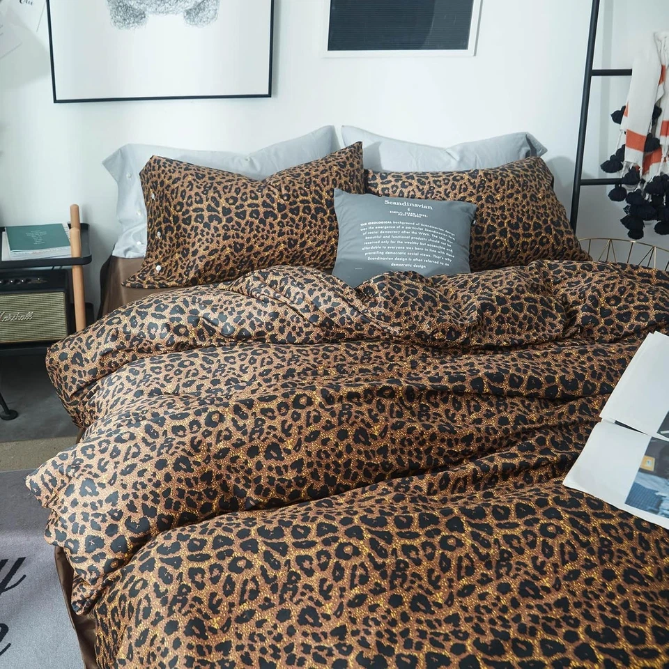 Leopard Print Comforter Set King Soft Fluffy Animal Cheetah Printed Comforter... - Image 4 of 4