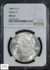 1880 O Micro O Morgan Silver Dollar $1 NGC MS 62