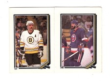1987-88 O-Pee-Chee Sticker - Ken Morrow #246/Charlie Simmer #137 - NM-MT