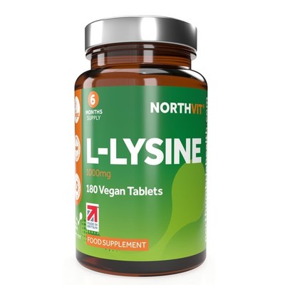 L Lysine 1000mg High Strength Tablets 180 Vegan Tablets (6 Month Supply)