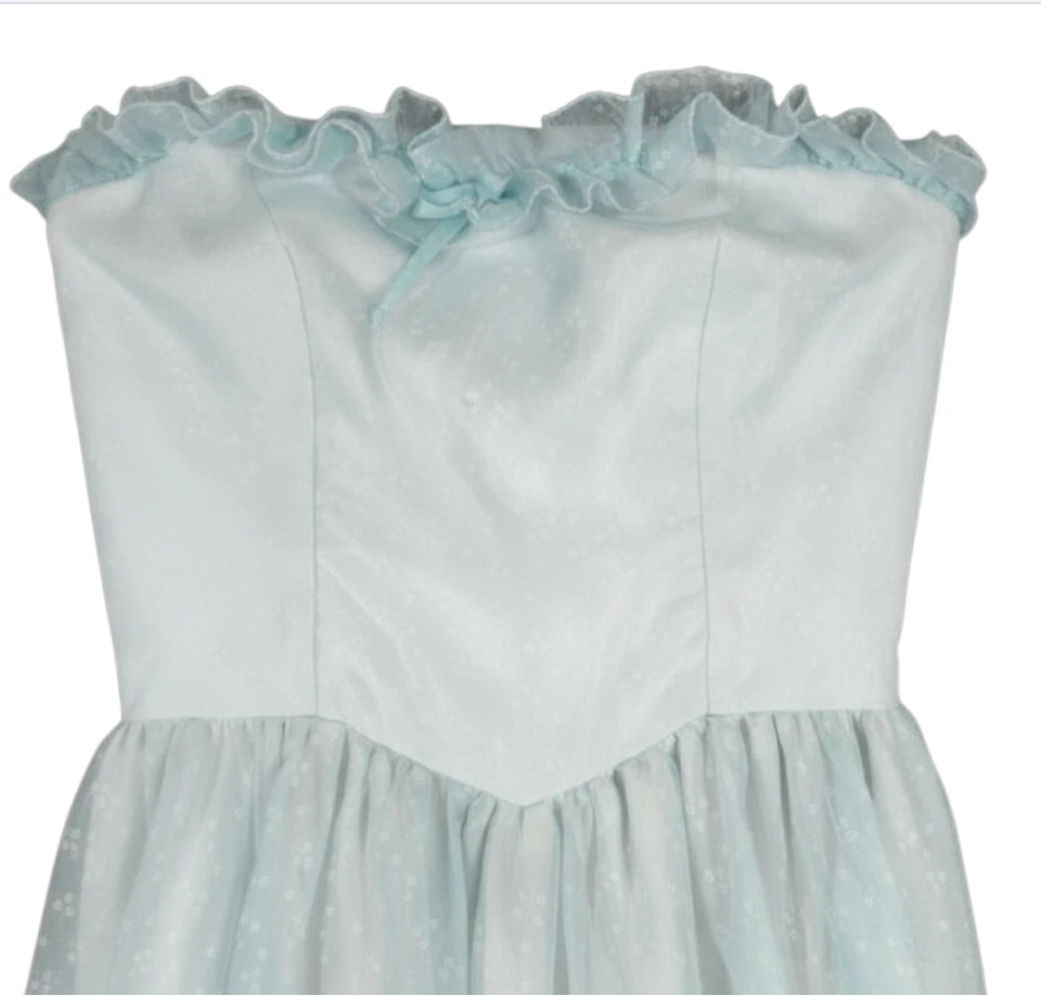 Corpiño corpiño con volantes florales de gasa graduación/boda de colección con enagua tutú deslizable talla S Foto 3 de 4