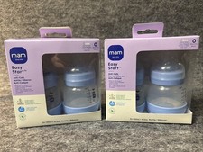 Mam Easy Start Anti-Colic 4.5oz. Baby Bottles Extra Slow Flow BPA-Free, 2pck x2