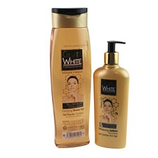 Gluta White Lotion With Glutathione  Collagen 250ml and Shower Gel free shippin