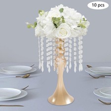 10PCS Crystal Flower Stand Tabletop Flower Arrangement Stand Flower Stands Gold