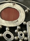 VINTAGE LARGE STERLING SILVER 925 MULTI STONE ROUND PENDANT — photo 4