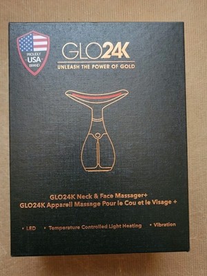 GLO24K Red Light Face & Neck Beauty Device   3-in-1 Facial Massager Tool 
