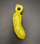 Bold Yellow Pickle Glass Pendant - (Subconscious Design) USA