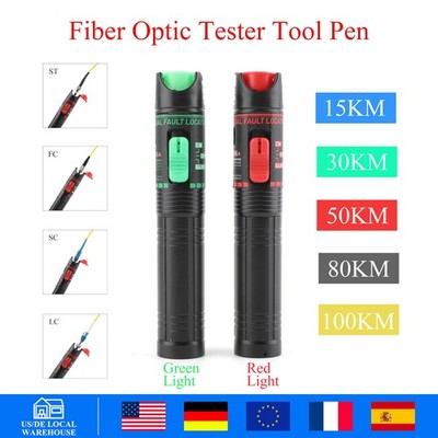 Aufladbares Glasfaser Test FTTH Visual Fault Locator Rot/Grün  SC/FC/ST