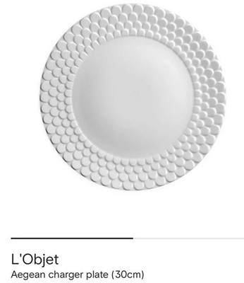 L Objet Aegean Charger  Set Of 8 Plate (30cm) High End Porcelain New