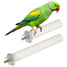 Bird Cage Perch, Parrot Grinding Claw Sticks, 4/6 Inch, Wooden, White, 2Pcs 