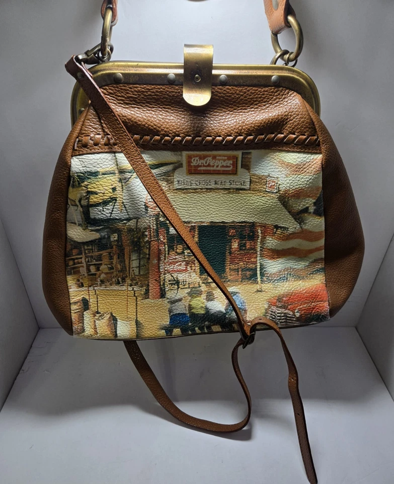 Bolso de mano Claudia Firenze arte hombro/brossbody marrón hecho en Italia cuero Foto 2 de 4