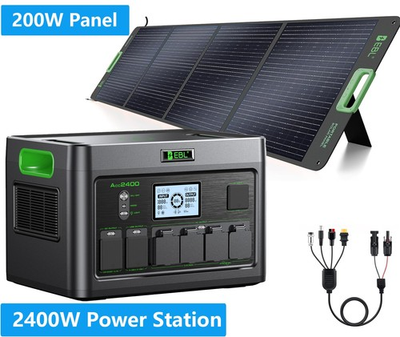 #ad #ad 2400W Portable Power Station for Camping Outdoor 200W Solar Panel Optional $503.99