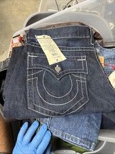 True Religion Geno SuperT 38x34 Flap Pockets Made in USA Blue Denim Jeans