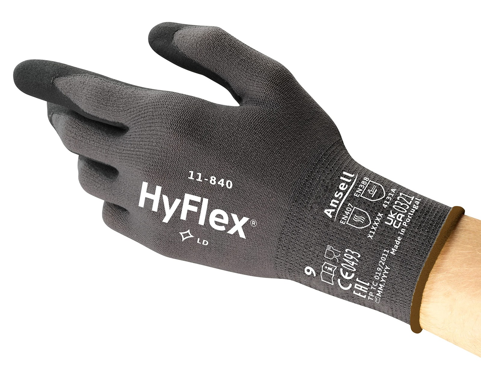 Ansell HyFlex 11-840 Guanti da Lavoro Professionali, Rivestimento in Nitril MZq4