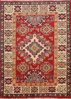 Super Kazak Handmade Accent Rug 2x3 Red/ Ivory Home Decor Foyer Wool Carpet