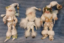 Set Of 3 Mark Roberts Small 12" CHRISTMAS SNOWFLAKE FAIRIES Fairy Elf Elves