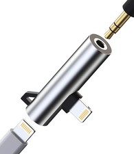 Headphone Adapter Lightning to 3.5mm AUX Audio Jack and Charger White