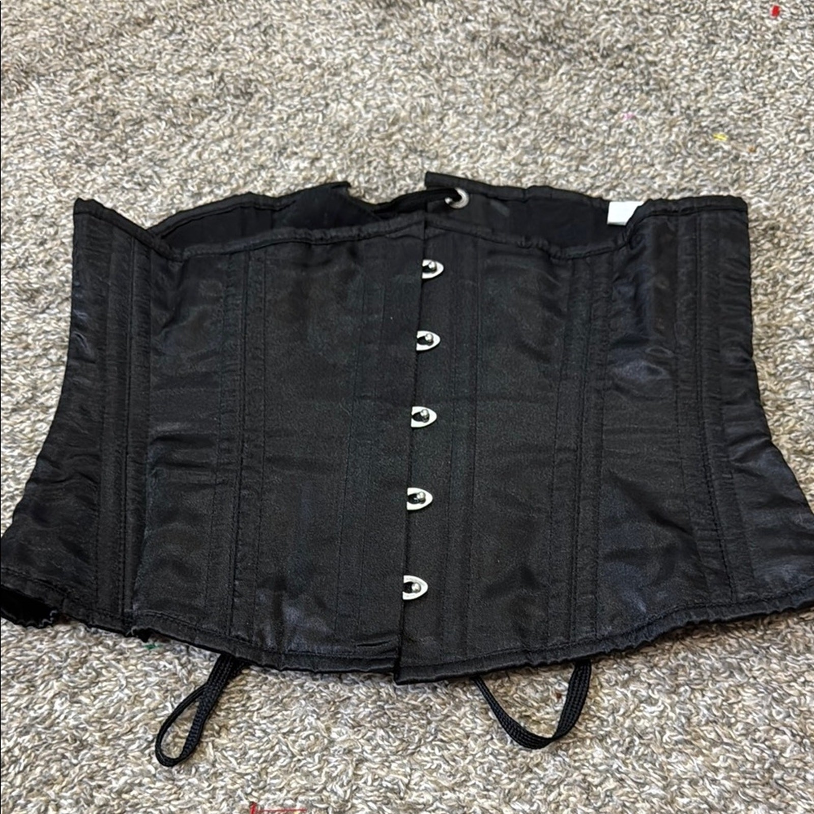 Black Waist Cincher Corset by Corset Creations - Size 28-image