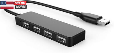 4-Port USB 2.0 Hub USB Splitter Expand Laptop & PC USB Ports for Flash Drives Ke