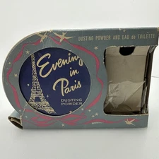 VTG bourjois evening in paris Dusting powder W/ Original Box Full