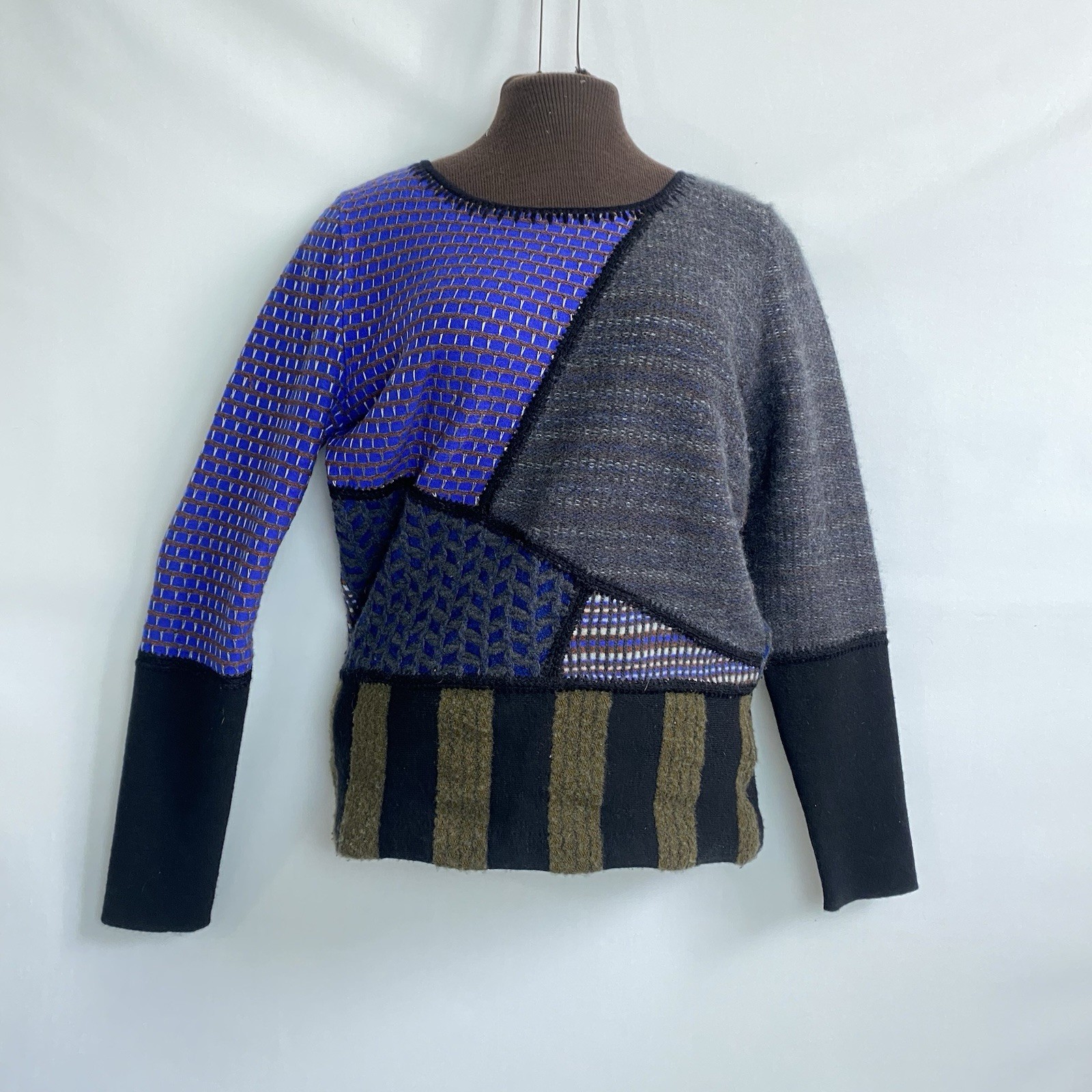 ETRO Milano Wool Blend Patchwork Sweater Made in … - image 1