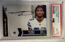 CEEDEE LAMB 2020 DONRUSS ELITE AUTO RC PSA 8 DALLAS COWBOYS SUPER RARE