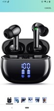 Bluetooth Wireless Earbuds, 40H Playtime Waterproof, Deep Bass, Mic for Sports