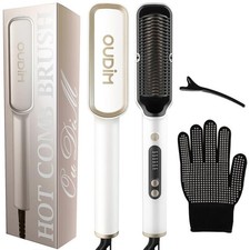 Hair Straightener Brush, Ionic Hair Straightening Brush Flat Iron For Women, Ant