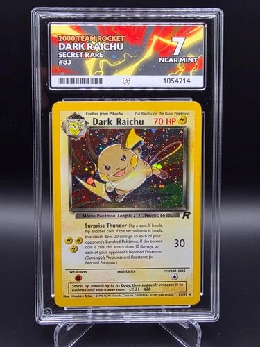 Pokemon TCG Dark Raichu 83/82 Secret Rare Team Rocket Vintage WOTC ACE 7 NM