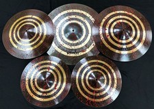 5 PC Saluda Blood Splattered Cymbal Set 14HH, 16, 18, 20