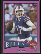 2025 Topps Chrome Football 1975 Josh Allen #1975-4 Pink Refractor 044/250