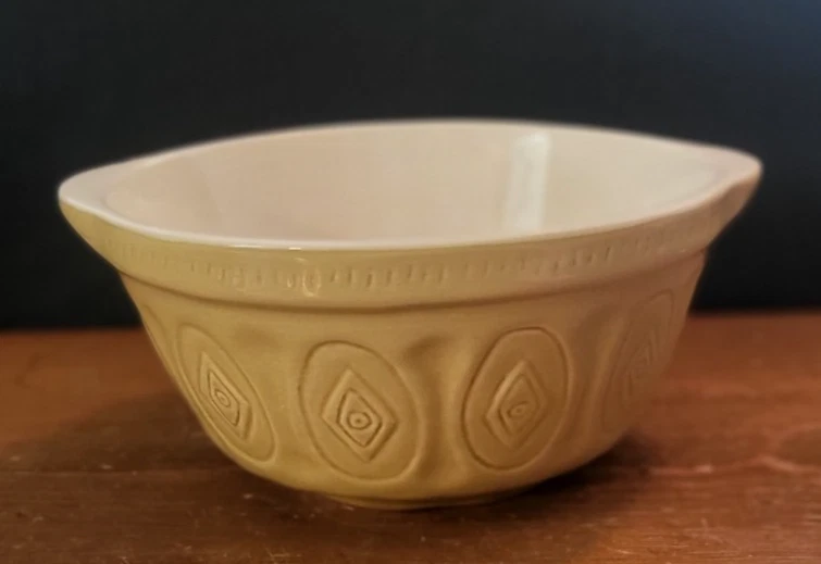 Vintage Medium Mustard/Tan CPCA Mixing Bowl Decor Farm French Cottage 8"