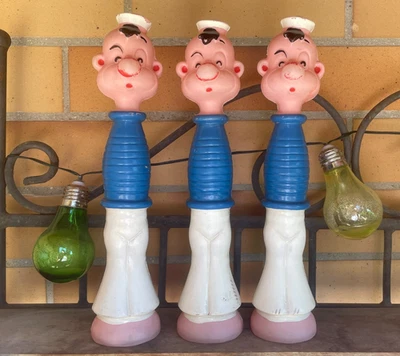 JOUET ANCIEN VINTAGE 3 QUILLES "MIMOSA" POPEYE MATELOT MARIN PLASTIQUE 1960/70 - Photo 1/4