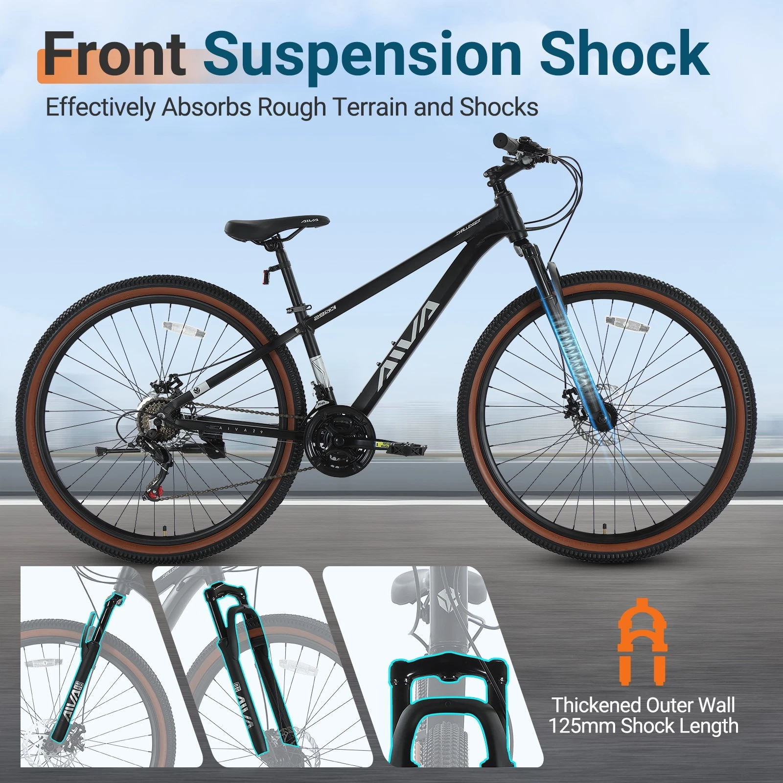 AIVA 29" Large Frame Mountain Bike 21 speed disc brakes Idea for Daily Travel - Picture 9 of 17