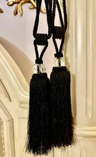Beautiful Set Of 2 Pc Curtain Tiebacks Tassel Large 11”Crystal Vatican Homes New
