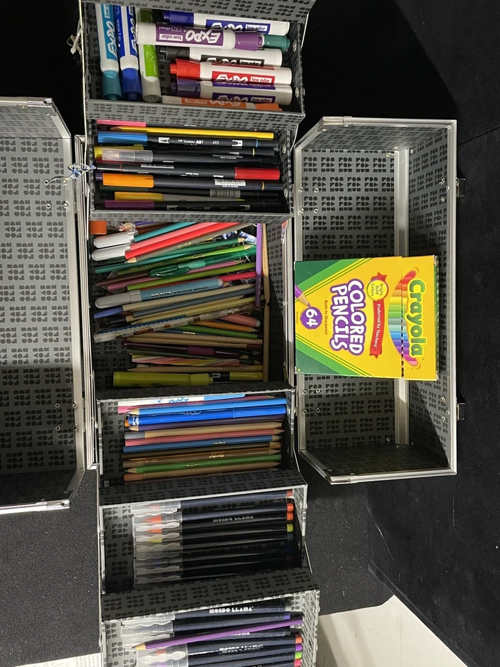 320+ Items Lot of Drawing Sketch Art Supplies Color Pencils Markers Crayola case - Image 2 of 4