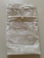 2 SDH Fine Linens KING Pillowcases Shams Cream Tan Paisley Cotton Made in Italy