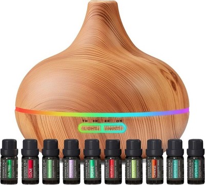 Ultimate Aromatherapy Diffuser & Essential Oil Set - Ultrasonic Top 10 Oils Mode