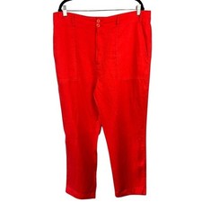 Lauren Ralph Lauren Linen Trouser Pants Size 16 Coral Minimalist Quiet Luxury