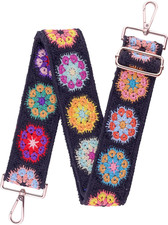 3D Flower Crochet Purse Strap 2" Wide,Bag Strap Replacement for Crossbody Adjust